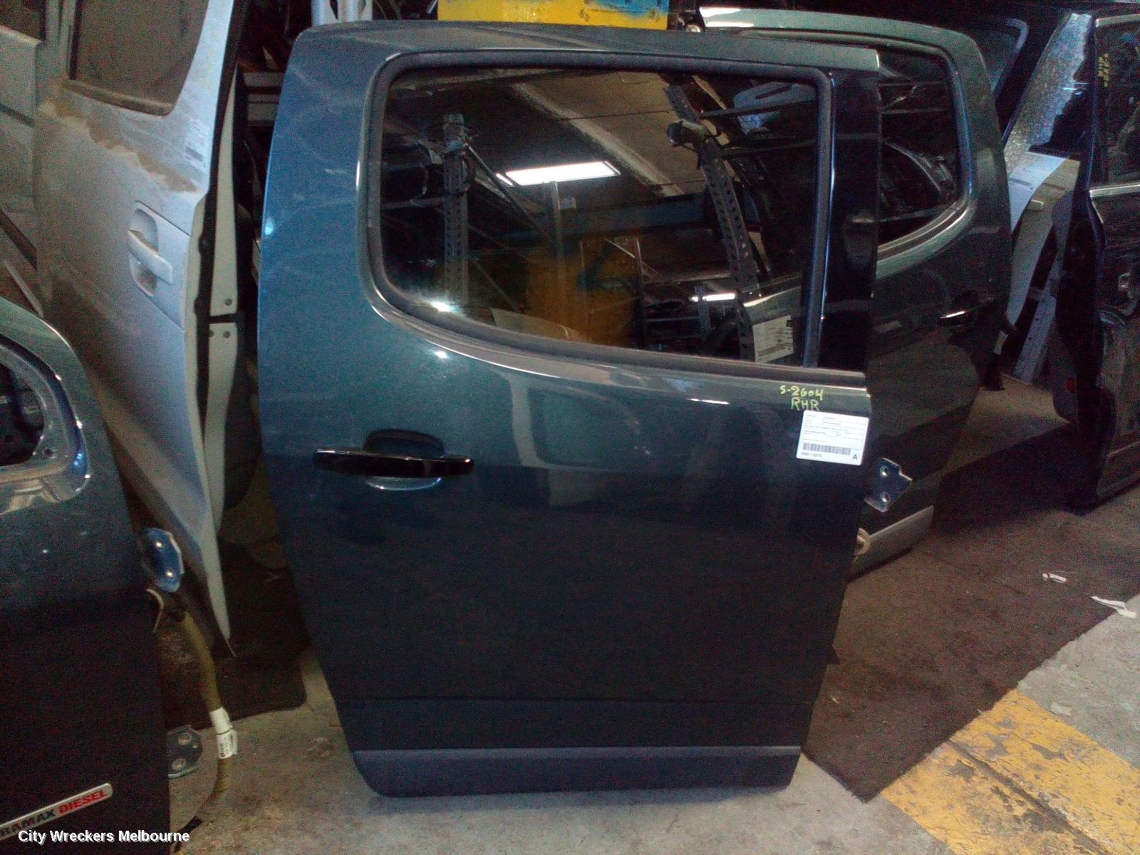 HOLDEN COLORADO RIGHT REAR DOOR, RG, DUAL CAB, W/ MOULD TYPE, 01/2012 - 12/2020 - Image 1