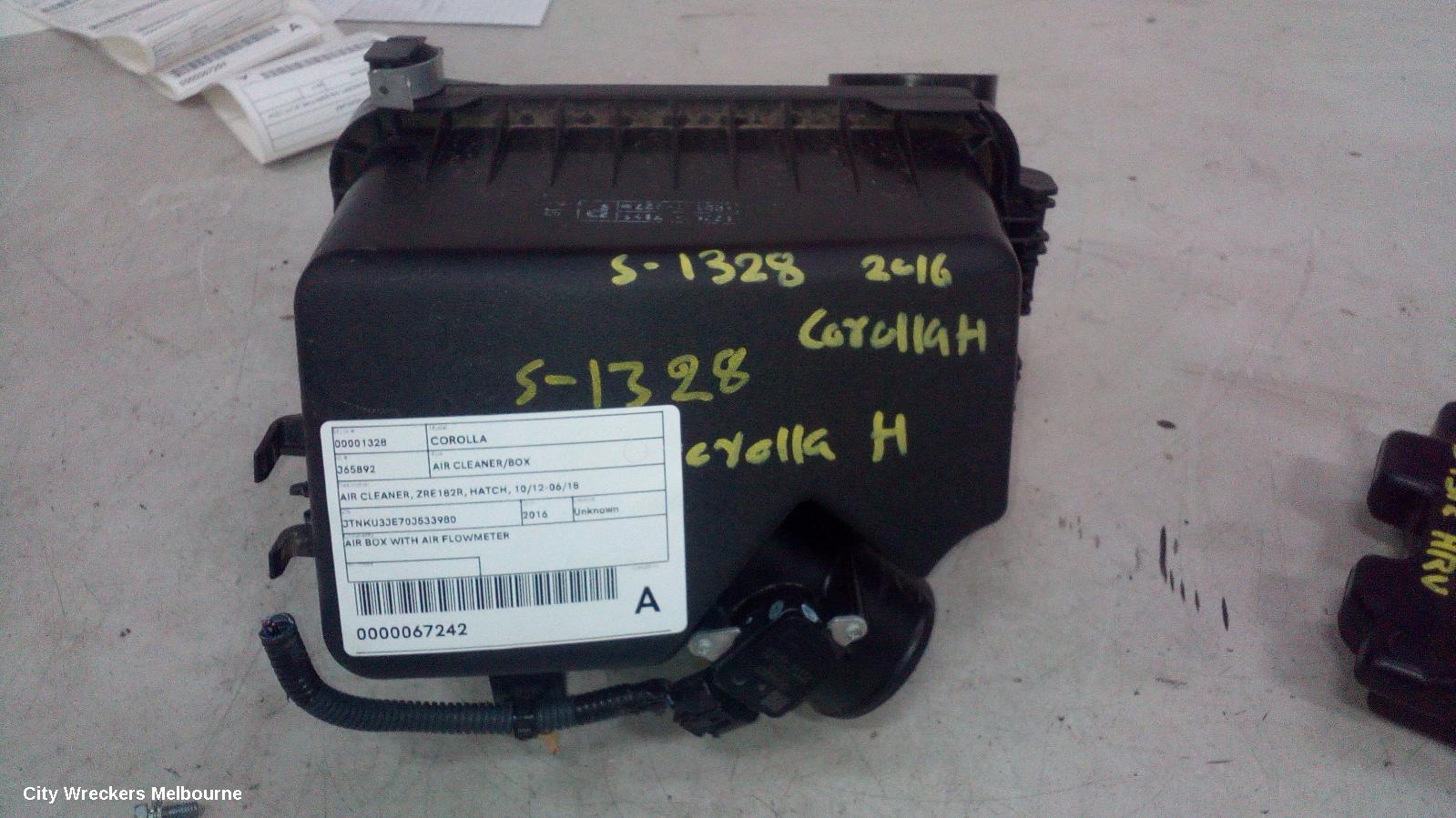 TOYOTA COROLLA AIR CLEANER/BOX, AIR CLEANER, ZRE182R, HATCH, 10/2012 - 06/2018 - Image 1