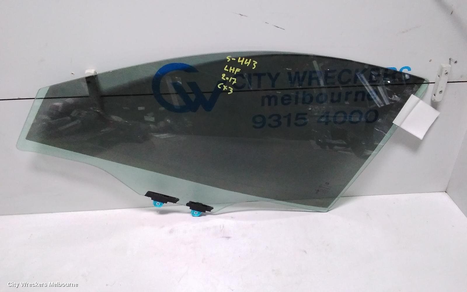 MAZDA CX3 LEFT FRONT DOOR WINDOW, DK, 03/2015 ONWARDS - Image 1