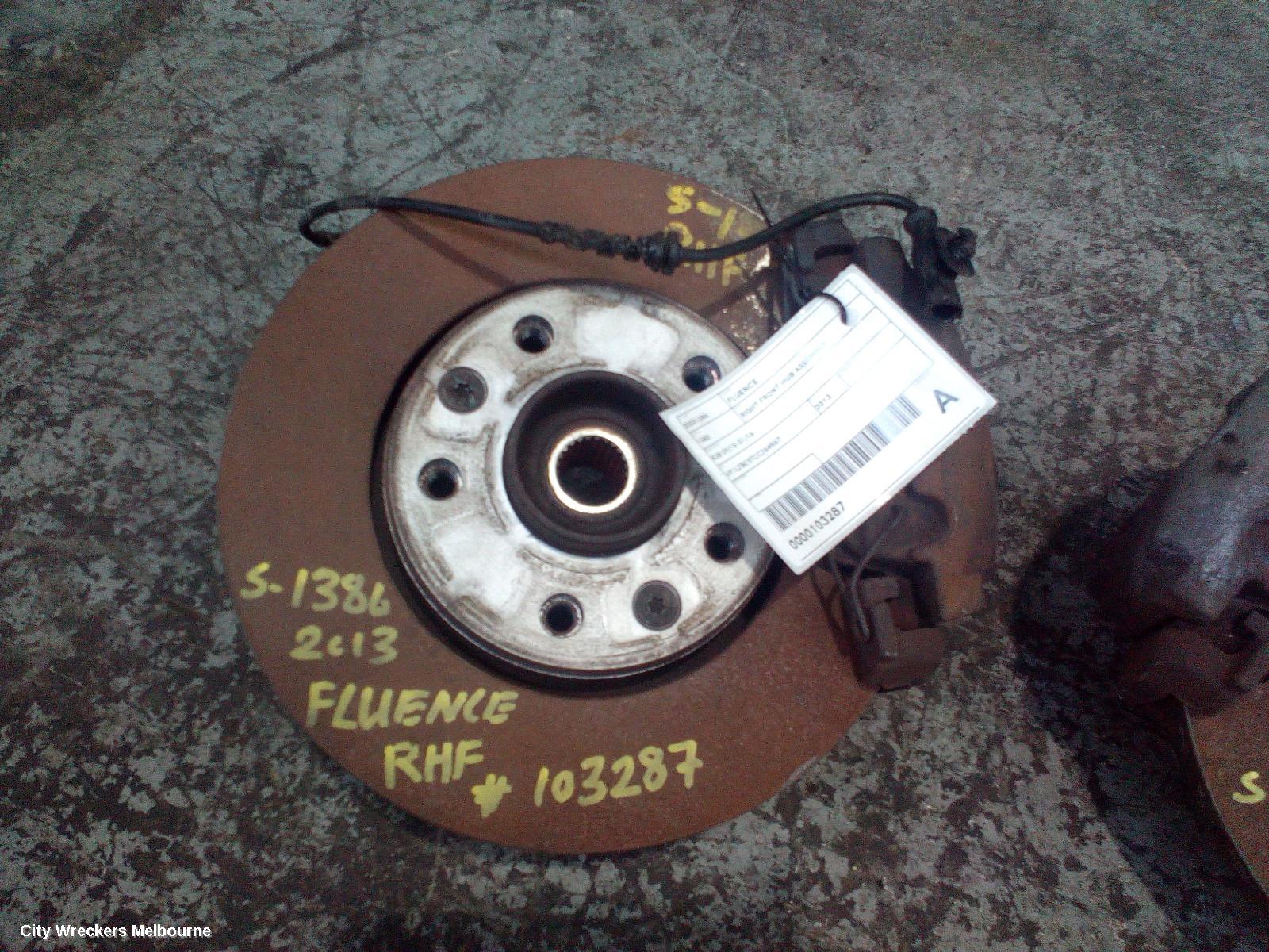 RENAULT FLUENCE RIGHT FRONT HUB ASSEMBLY, X38 09/2010 - 01/2016 - Image 2