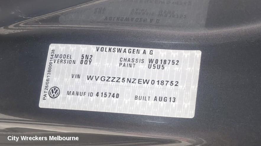 VOLKSWAGEN TIGUAN GRILLE, RADIATOR GRILLE, 5N, 07/2011 - 08/2016 - Image 2