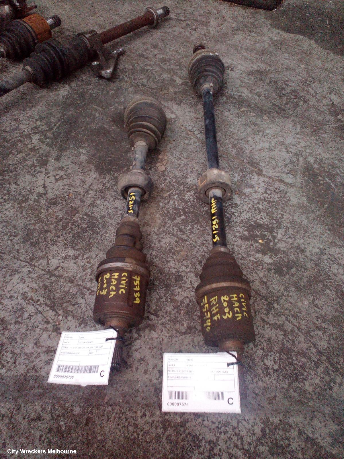 HONDA CIVIC RIGHT DRIVESHAFT, PETROL, 1.7, D17, NON ABS TYPE, 7TH GEN, 11/2000 - 12/2005 - Image 2