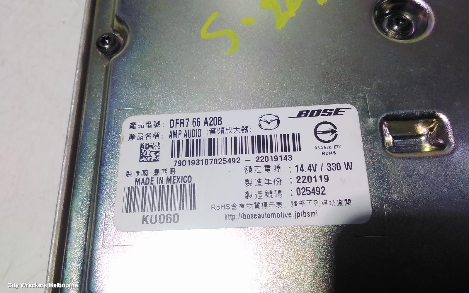 MAZDA CX30 RADIO/CD/DVD/SAT/TV, AMPLIFIER, NON PREMIUM TYPE, DM, 10/2019 ONWARDS - Image 3