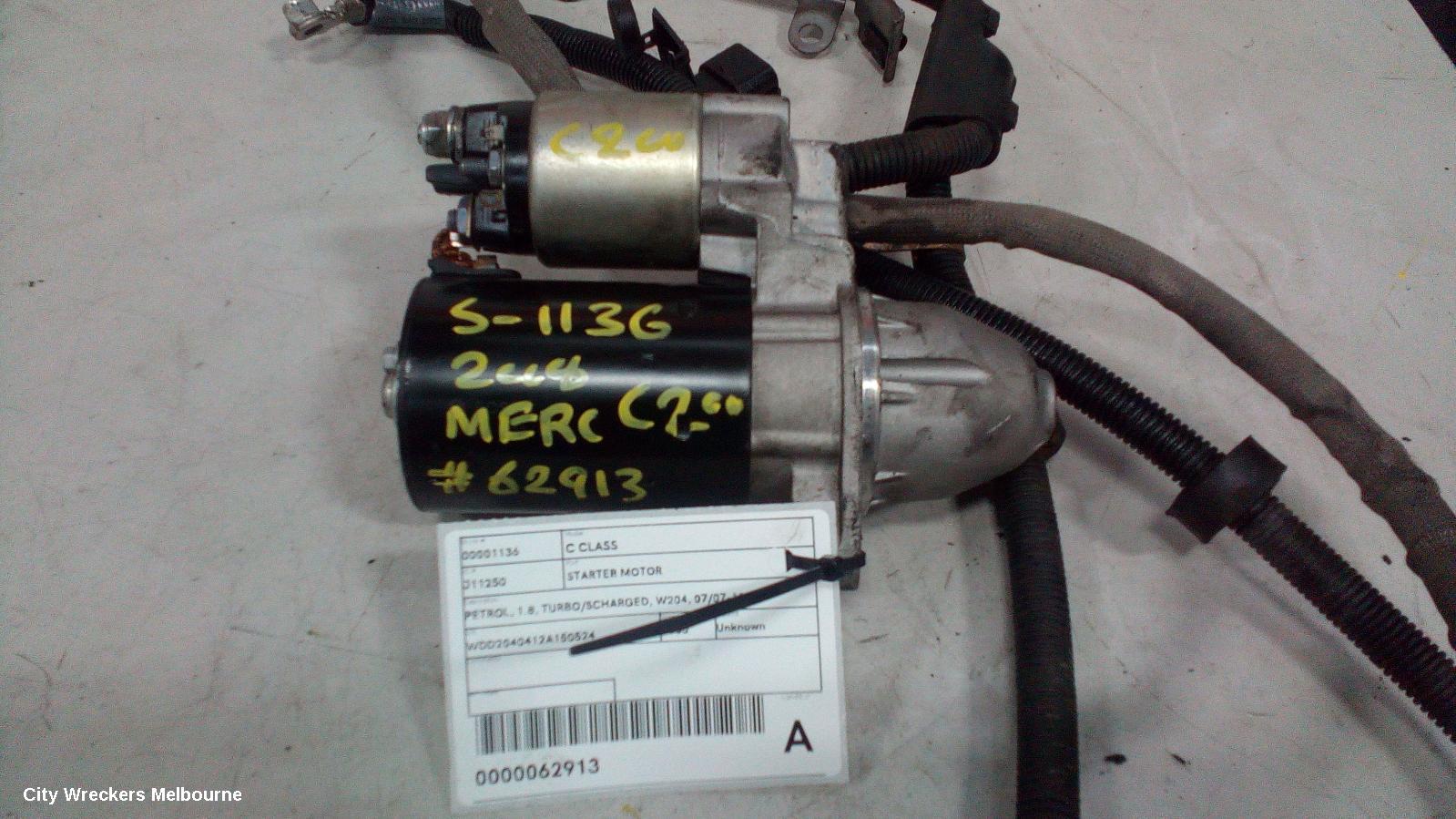 MERCEDES C CLASS STARTER, PETROL, 1.8, TURBO/SCHARGED, W204, 07/2007 - 12/2009 - Image 1