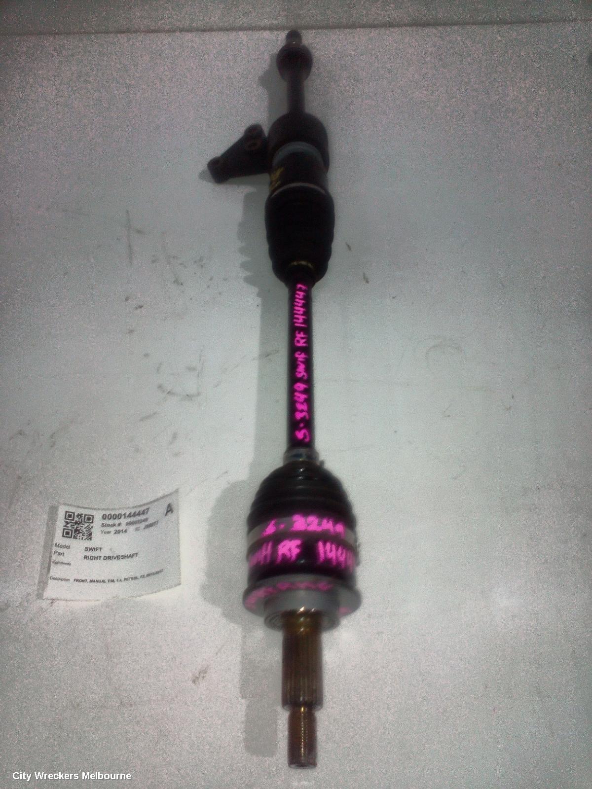 SUZUKI SWIFT RIGHT DRIVESHAFT, FRONT, MANUAL T/M, 1.4, PETROL, FZ, 08/2010 - 03/2017 - Image 1