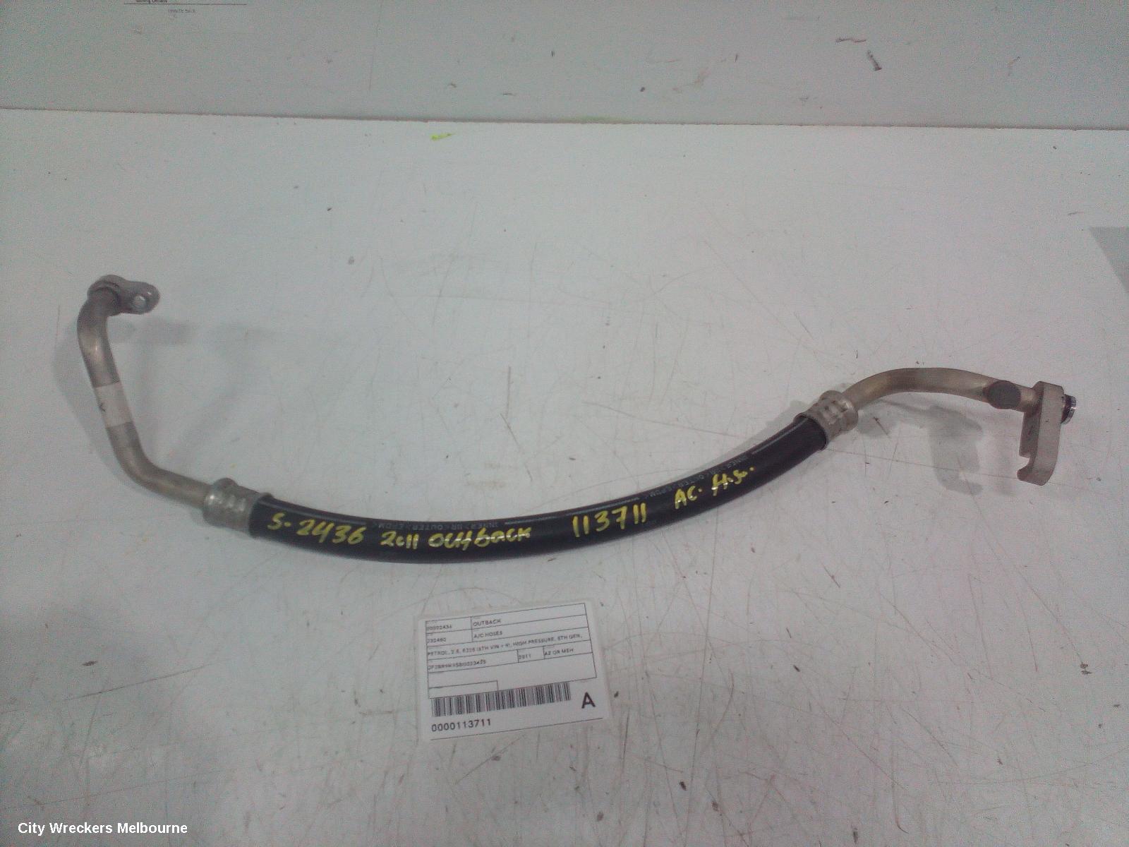 SUBARU OUTBACK A/C HOSES, PETROL, 2.5, EJ25 (6TH VIN = 9), HIGH PRESSURE, 5TH GEN, 05/2009 - 09/2012 - Image 2