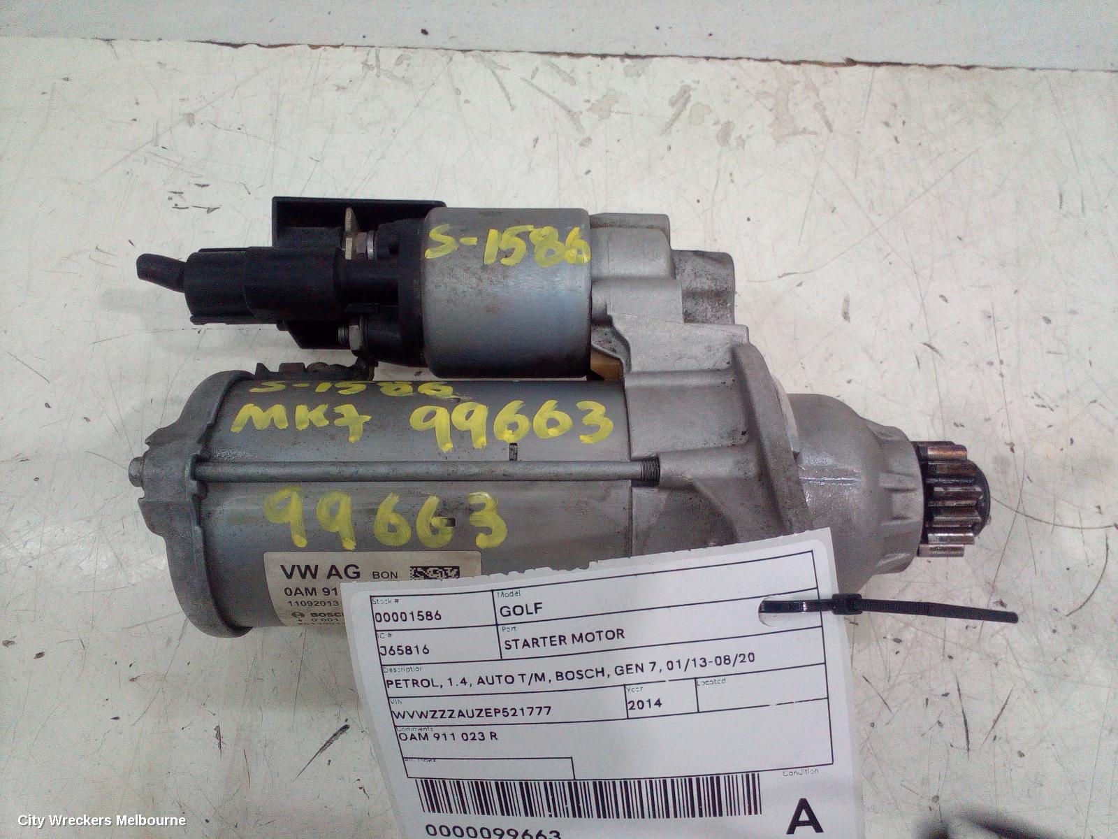 VOLKSWAGEN GOLF STARTER, PETROL, 1.4, AUTO T/M, BOSCH, GEN 7, 01/2013 - 08/2020 - Image 3