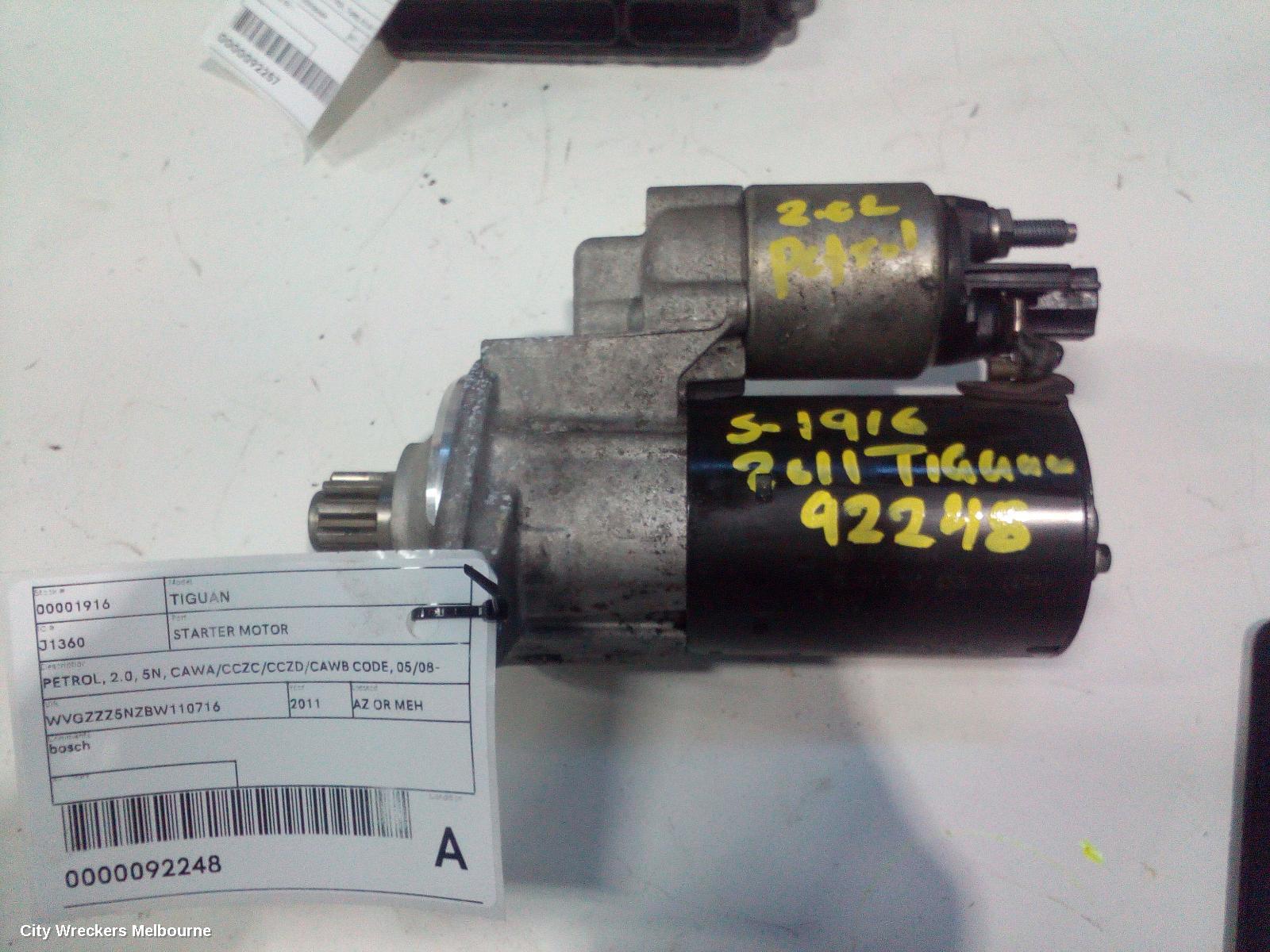 VOLKSWAGEN TIGUAN STARTER, PETROL, 2.0, 5N, CAWA/CCZC/CCZD/CAWB CODE, 05/2008 - 08/2016 - Image 3