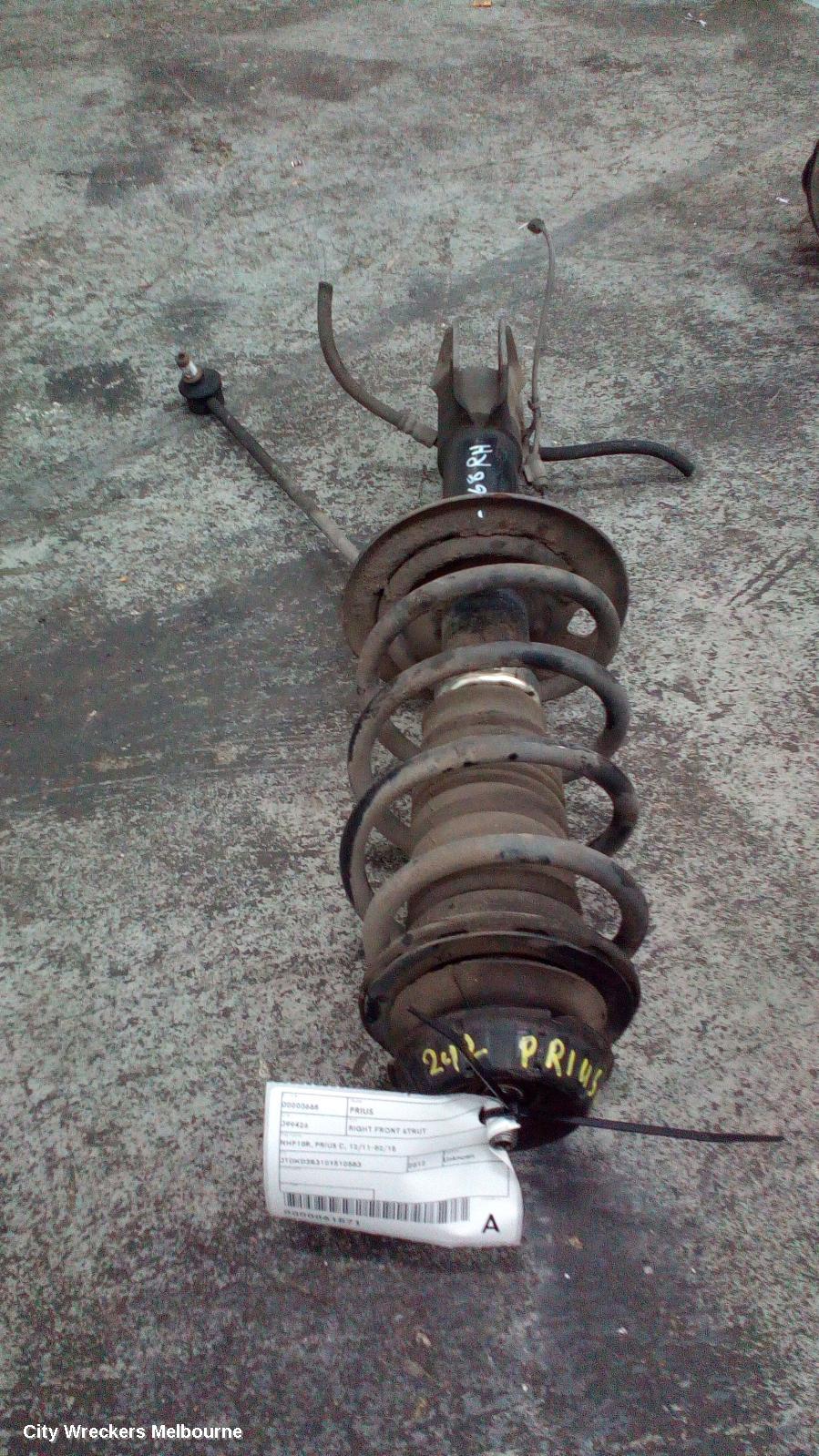TOYOTA PRIUS RIGHT FRONT STRUT, NHP10R, PRIUS C, 12/2011 - 02/2015 - Image 1