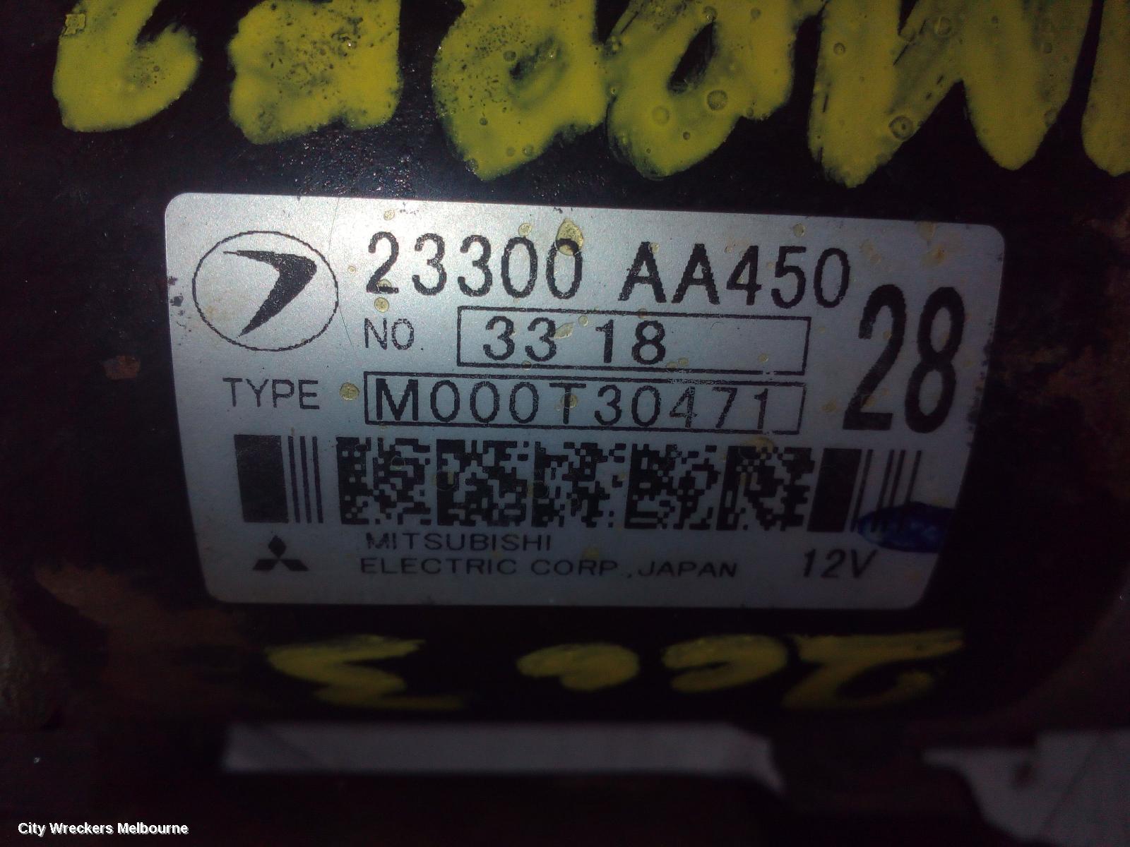 SUBARU IMPREZA STARTER, PETROL, EJ20/EJ25, NON TURBO, MANUAL, 5 SPEED, 04/1993 - 07/2011 - Image 3