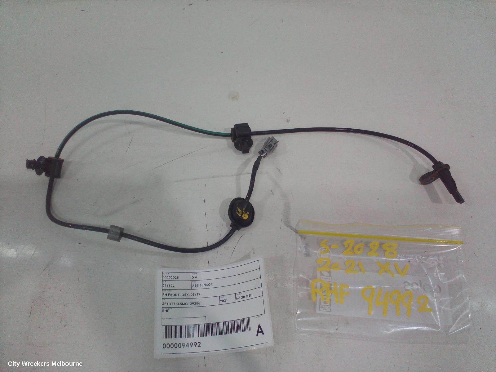 SUBARU XV ABS SENSOR, RH FRONT, G5X, 05/2017 ONWARDS - Image 2