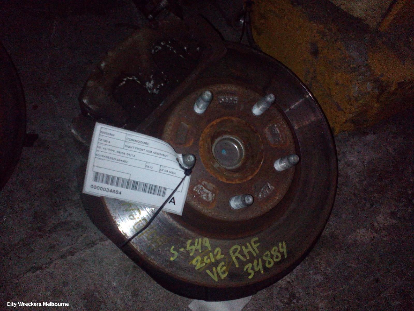 HOLDEN COMMODORE RIGHT FRONT HUB ASSEMBLY, VE, V6 TYPE, 08/2006 - 04/2013 - Image 1
