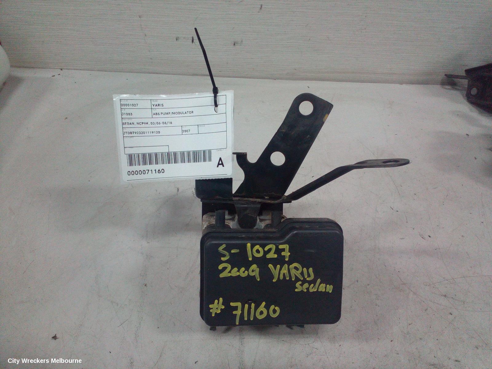 TOYOTA YARIS ABS PUMP/MODULATOR, SEDAN, NCP9#, 03/2006 - 06/2016 - Image 1