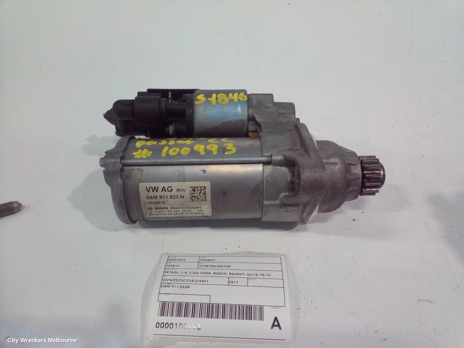 VOLKSWAGEN PASSAT STARTER, PETROL, 1.8, CJSA CODE, BOSCH, B8/MK7, 06/2015 - 10/2019 - Image 3