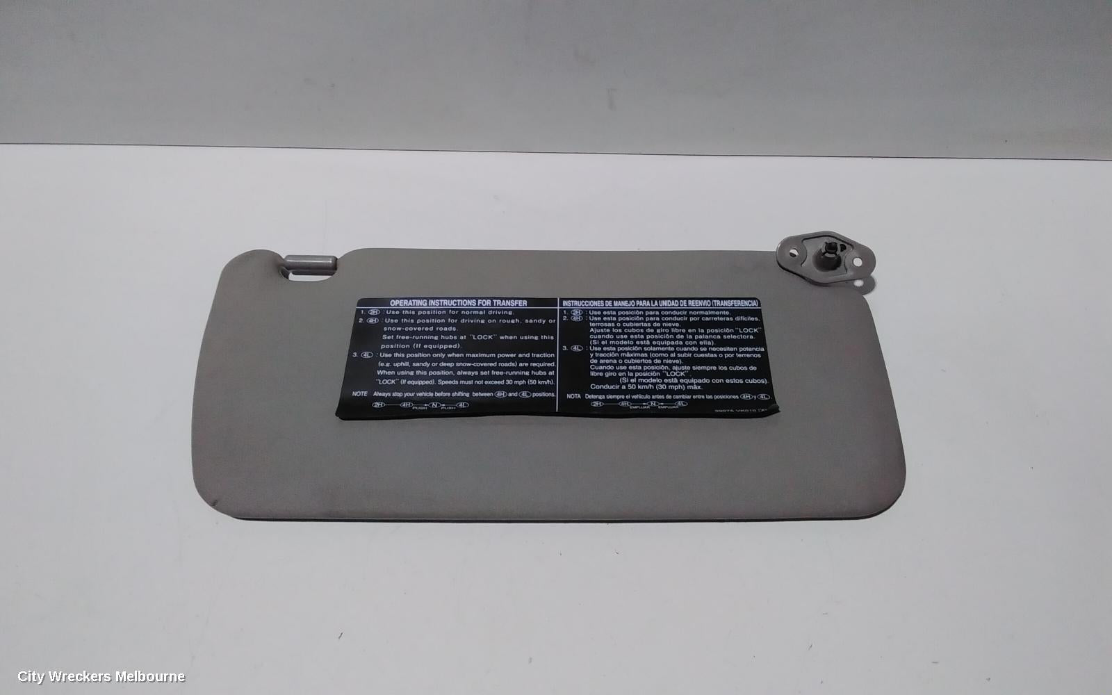 NISSAN NAVARA SUNVISOR, D22, RH SIDE, 04/1997 - 08/2015 - Image 2
