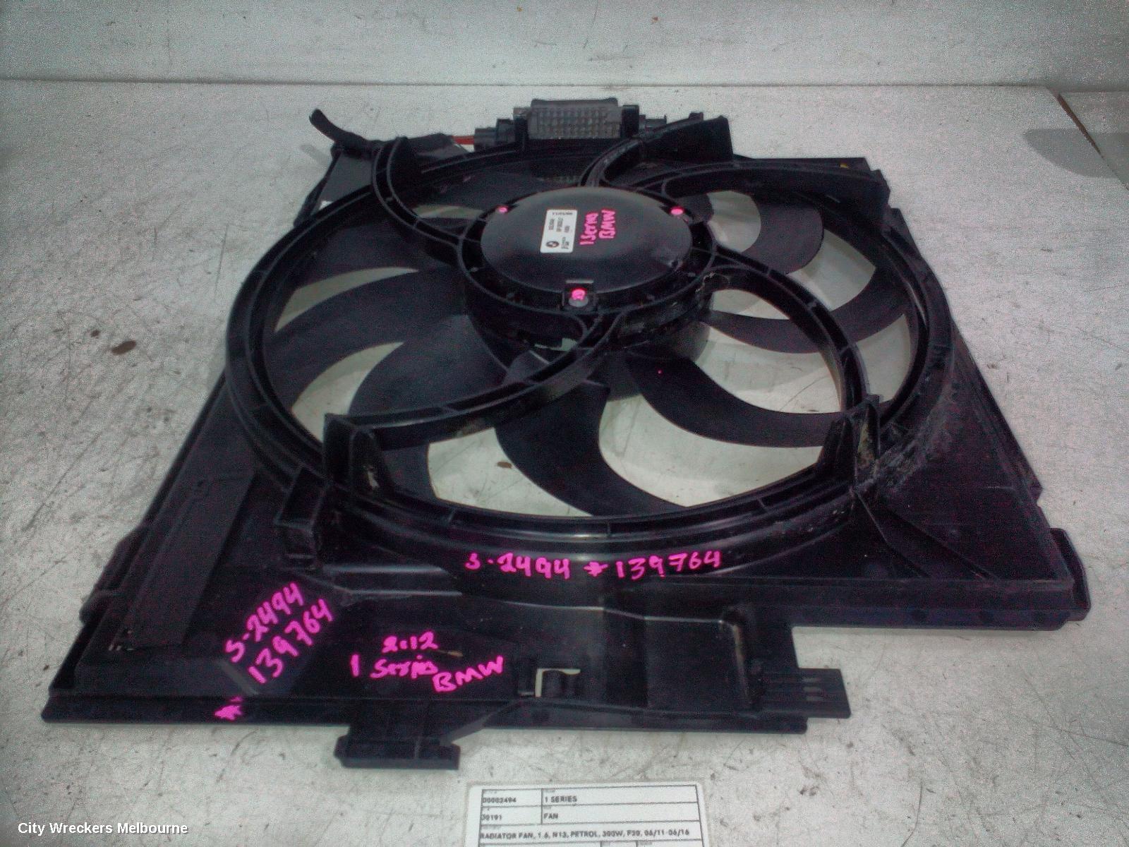 BMW 1 SERIES FAN, RADIATOR FAN, 1.6, N13, PETROL, 300W, F20, 06/2011 - 06/2016 - Image 1