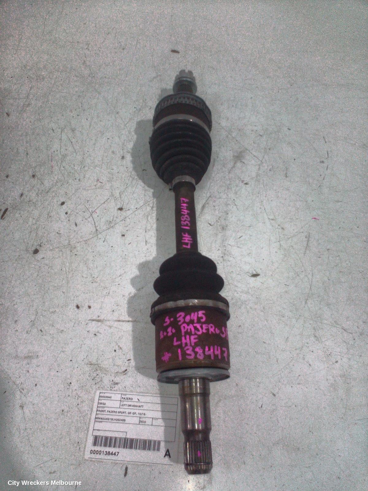MITSUBISHI PAJERO LEFT DRIVESHAFT, FRONT, PAJERO SPORT, QE-QF, 10/2015 ONWARDS - Image 2