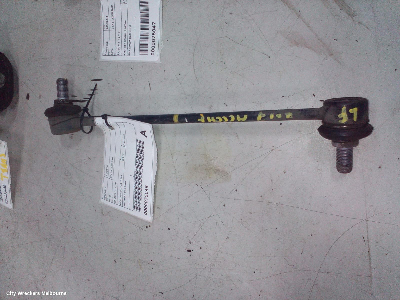HYUNDAI ACCENT STABILISER BAR, RB, 05/2011 - 12/2019 - Image 1