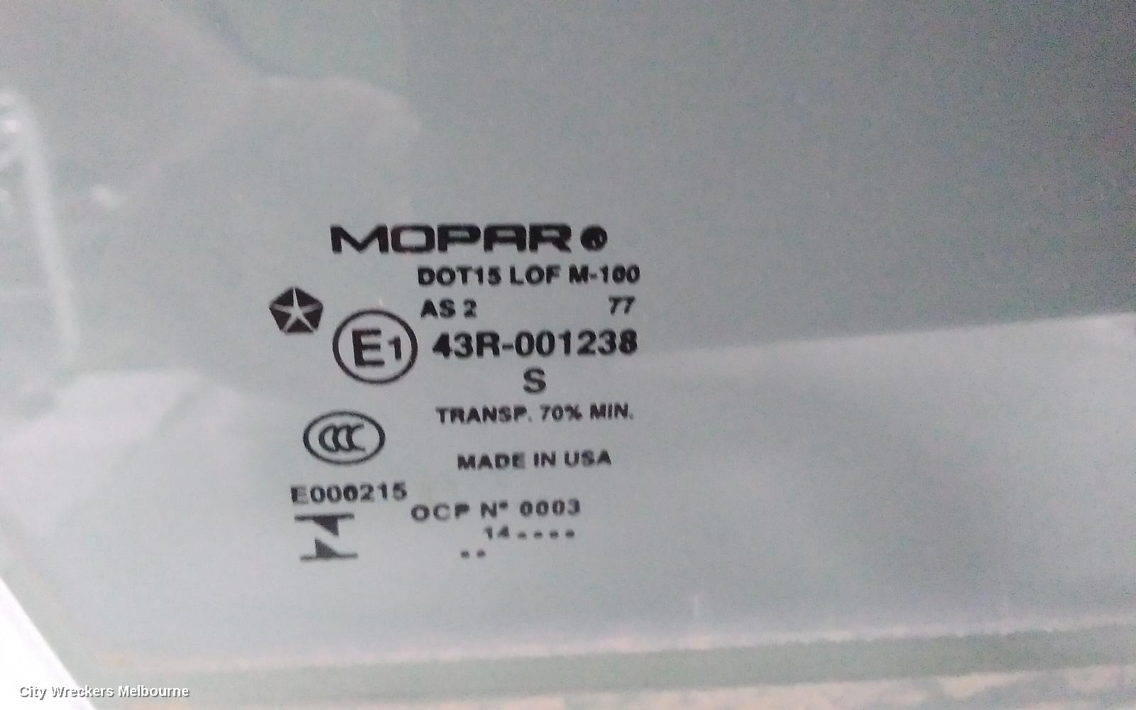 JEEP CHEROKEE RIGHT FRONT DOOR WINDOW, KL, TINTED TYPE, 02/2014 ONWARDS - Image 2