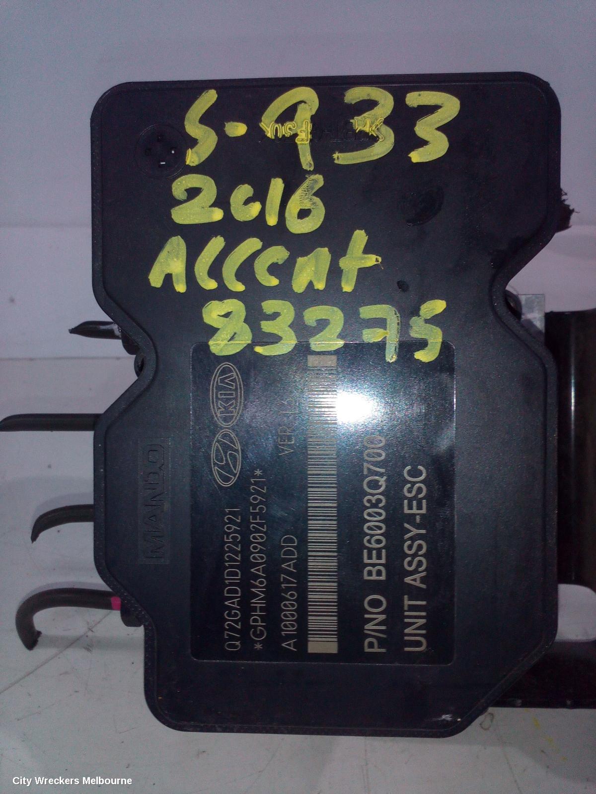 HYUNDAI ACCENT ABS PUMP/MODULATOR, RB, P/N 589201R760, 03/2013 - 12/2019 - Image 3