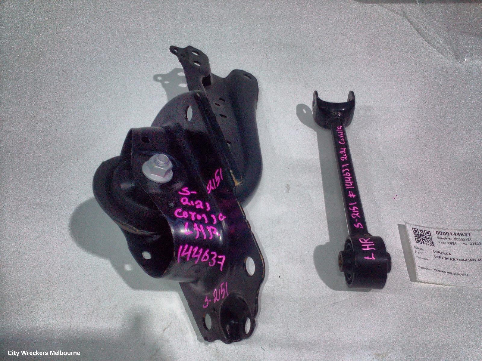 TOYOTA COROLLA LEFT REAR TRAILING ARM, TRAILING ARM, E210, 07/2018 ONWARDS - Image 1