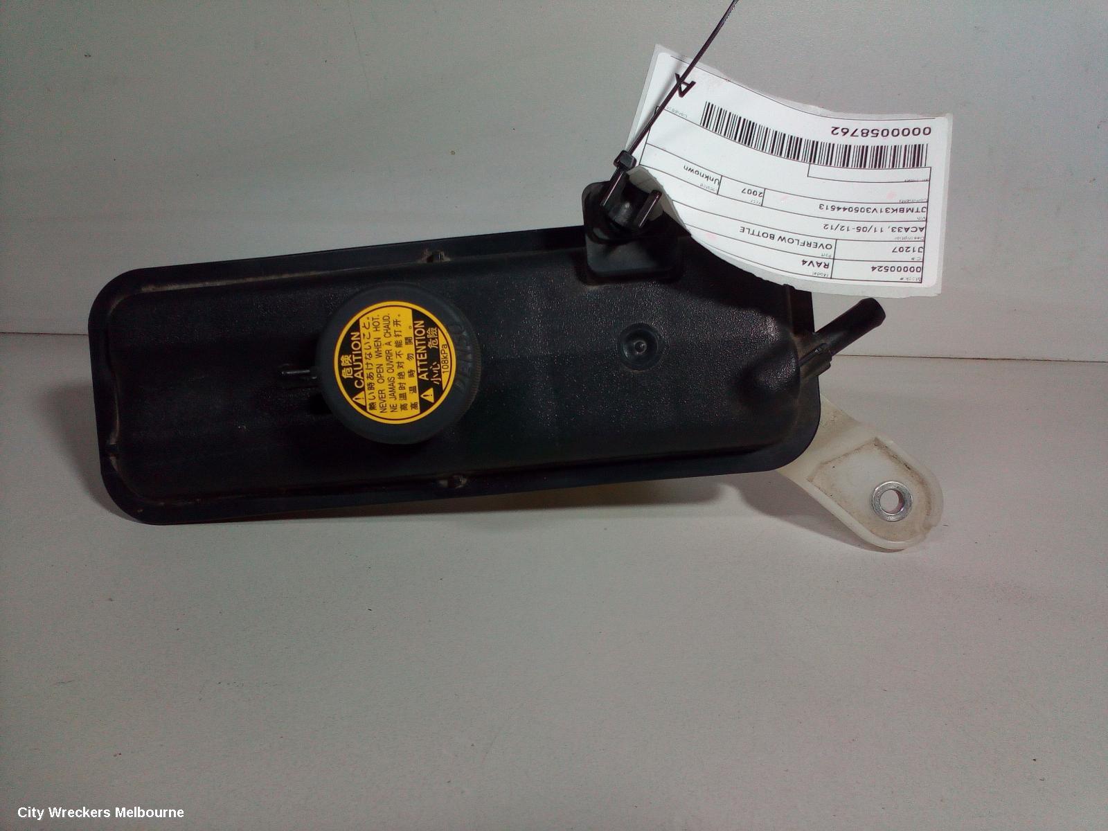 TOYOTA RAV4 OVERFLOW BOTTLE, ACA33/ACA38, 11/2005 - 12/2012 - Image 1
