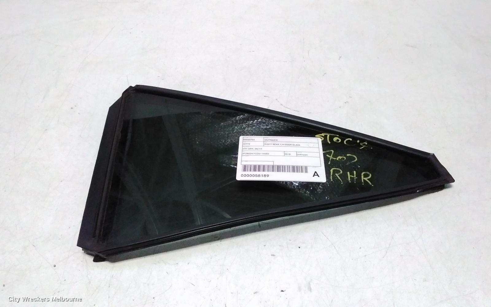 SUBARU OUTBACK RIGHT REAR 1/4 DOOR GLASS, 6TH GEN, 08/2014 ONWARDS - Image 2