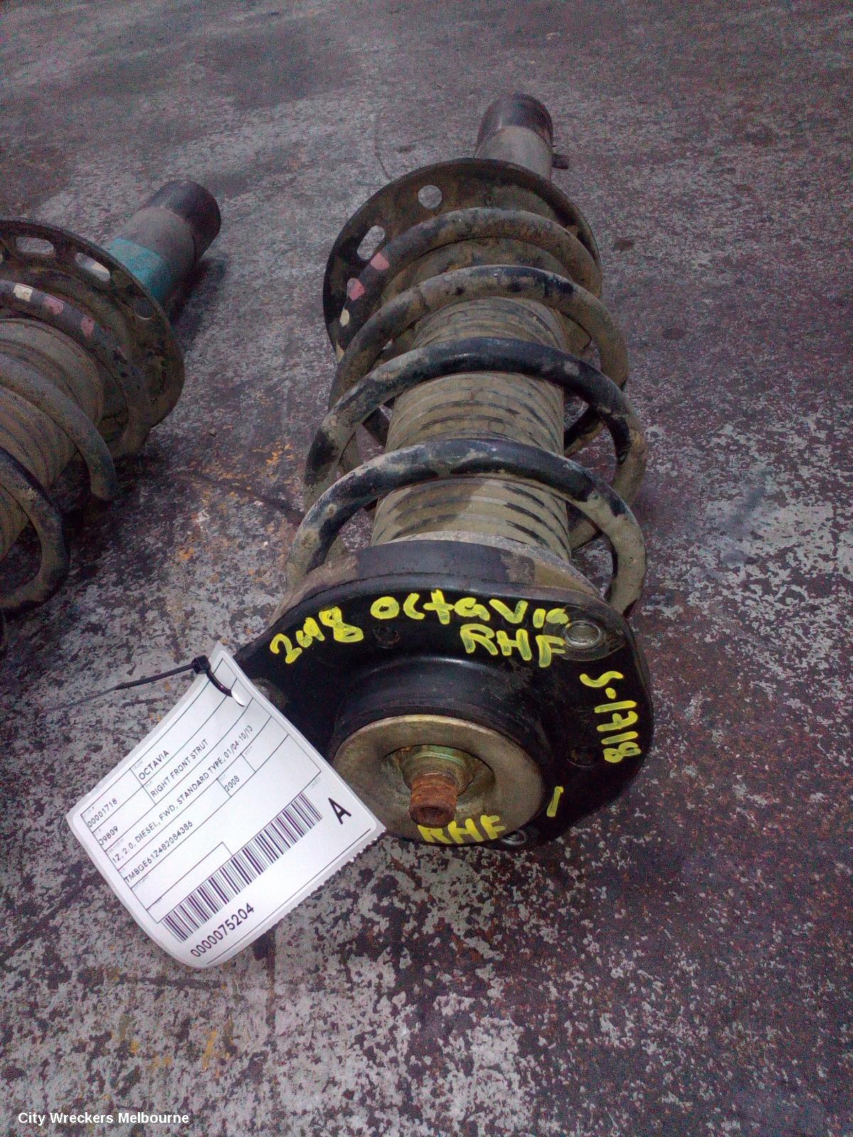 SKODA OCTAVIA RIGHT FRONT STRUT, 1Z, 2.0, DIESEL, FWD, STANDARD TYPE, 01/2004 - 10/2013 - Image 1