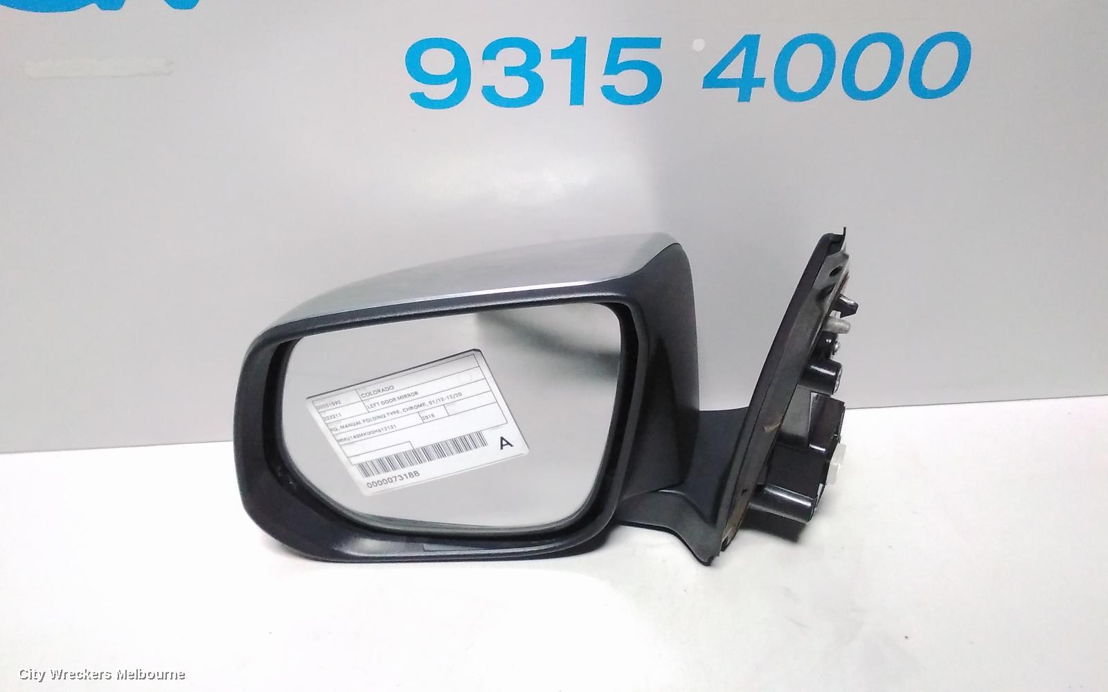 HOLDEN COLORADO LEFT DOOR MIRROR, RG, MANUAL FOLDING TYPE, CHROME, 01/2012 - 12/2020 - Image 2