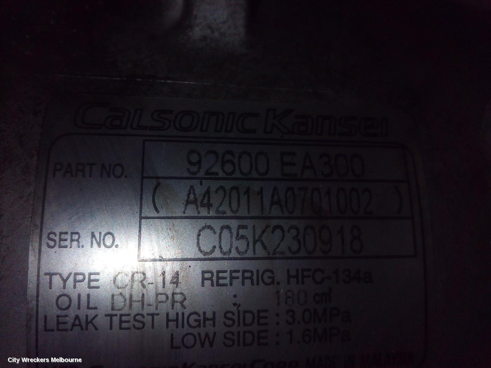NISSAN NAVARA A/C COMPRESSOR, D40, 4.0, VQ40, PETROL, 09/2005 - 01/2010 - Image 3