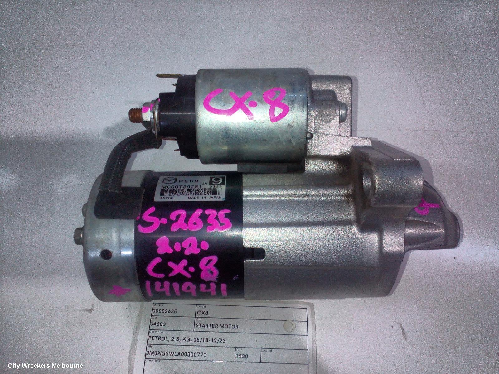 MAZDA CX8 STARTER, PETROL, 2.5, KG, 05/2018 - 12/2023 - Image 2