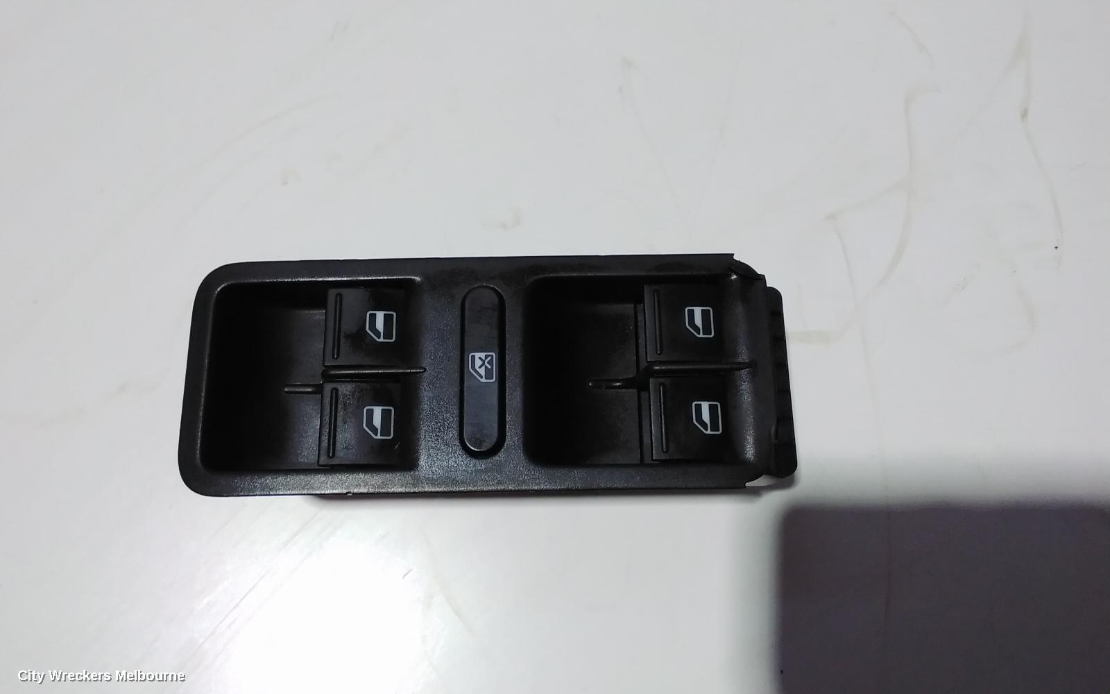 VOLKSWAGEN POLO PWR DR WIND SWITCH, RH FRONT (MASTER SWITCH), 8 PIN TYPE, BLACK BACKING, 6R, 05/2010 - 05/2014 - Image 1