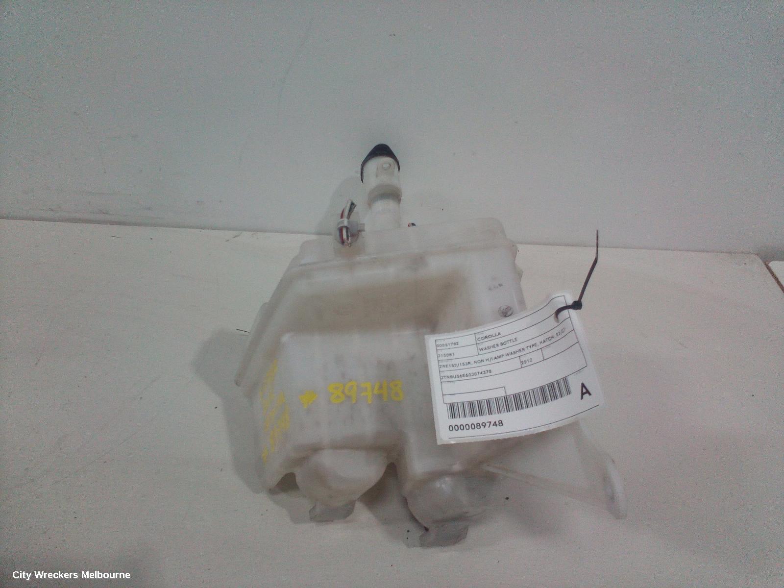 TOYOTA COROLLA WASHER BOTTLE, ZRE152/20153R, NON H/LAMP WASHER TYPE, HATCH, 03/2007 - 09/2012 - Image 1