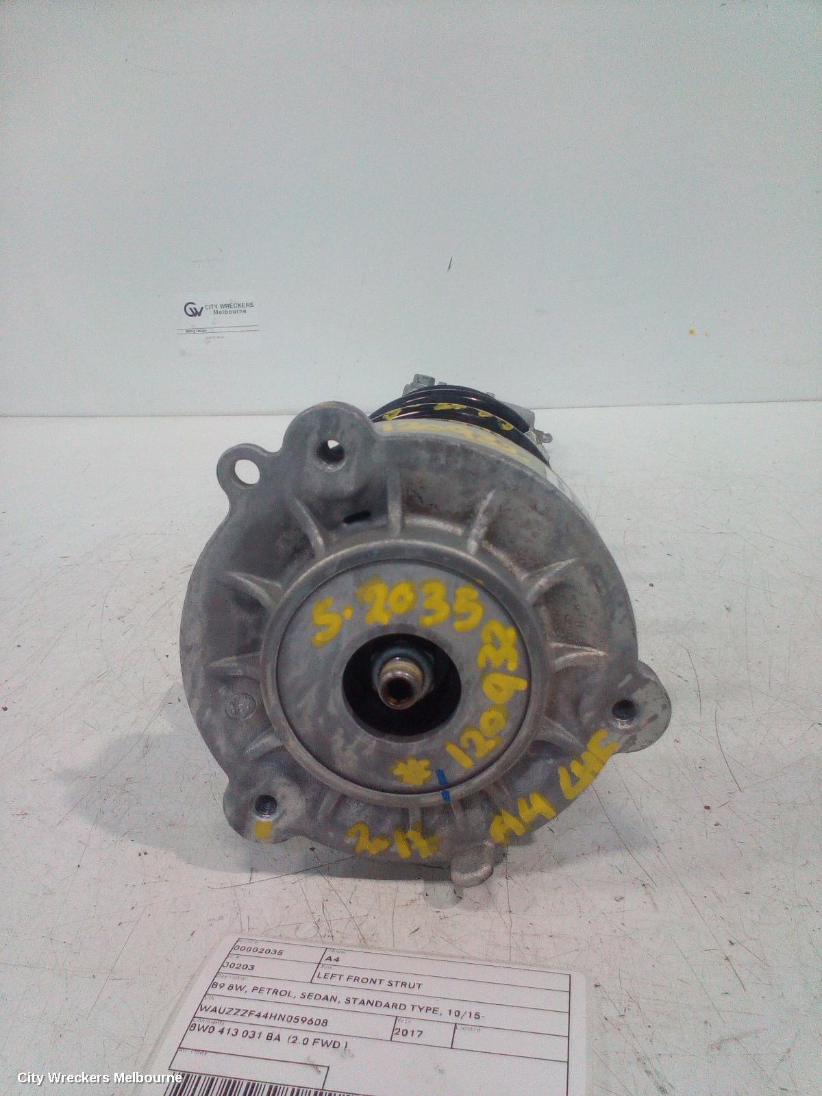 AUDI A4 LEFT FRONT STRUT, B9 8W, PETROL, SEDAN, STANDARD TYPE, 10/2015 ONWARDS - Image 1