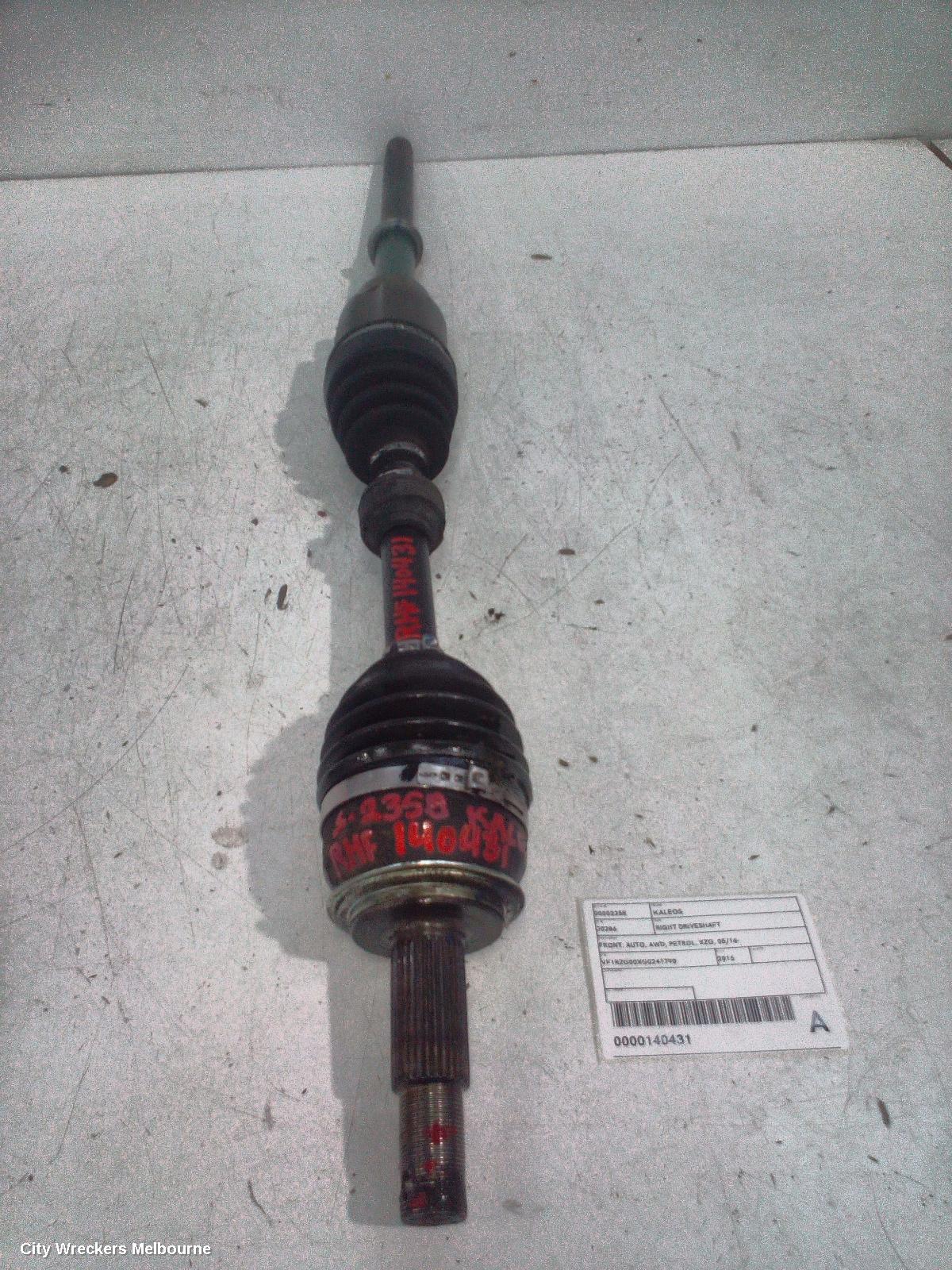 RENAULT KALEOS RIGHT DRIVESHAFT, FRONT, AUTO, AWD, PETROL, XZG, 05/2016 ONWARDS - Image 2