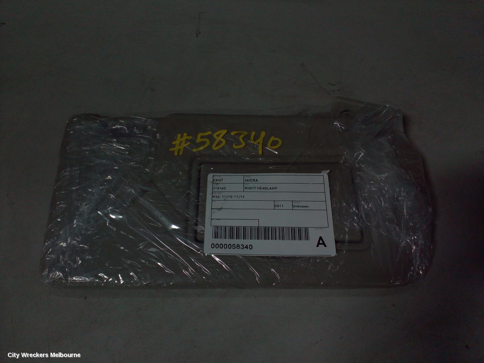 NISSAN MICRA RIGHT HEADLAMP, K13, 11/2010 - 11/2012 - Image 3