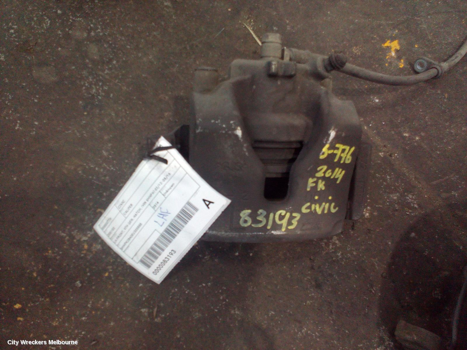 HONDA CIVIC CALIPER, LH FRONT, 9TH GEN, HATCH, (VIN SHHFK) 02/2012 - 05/2016 - Image 1