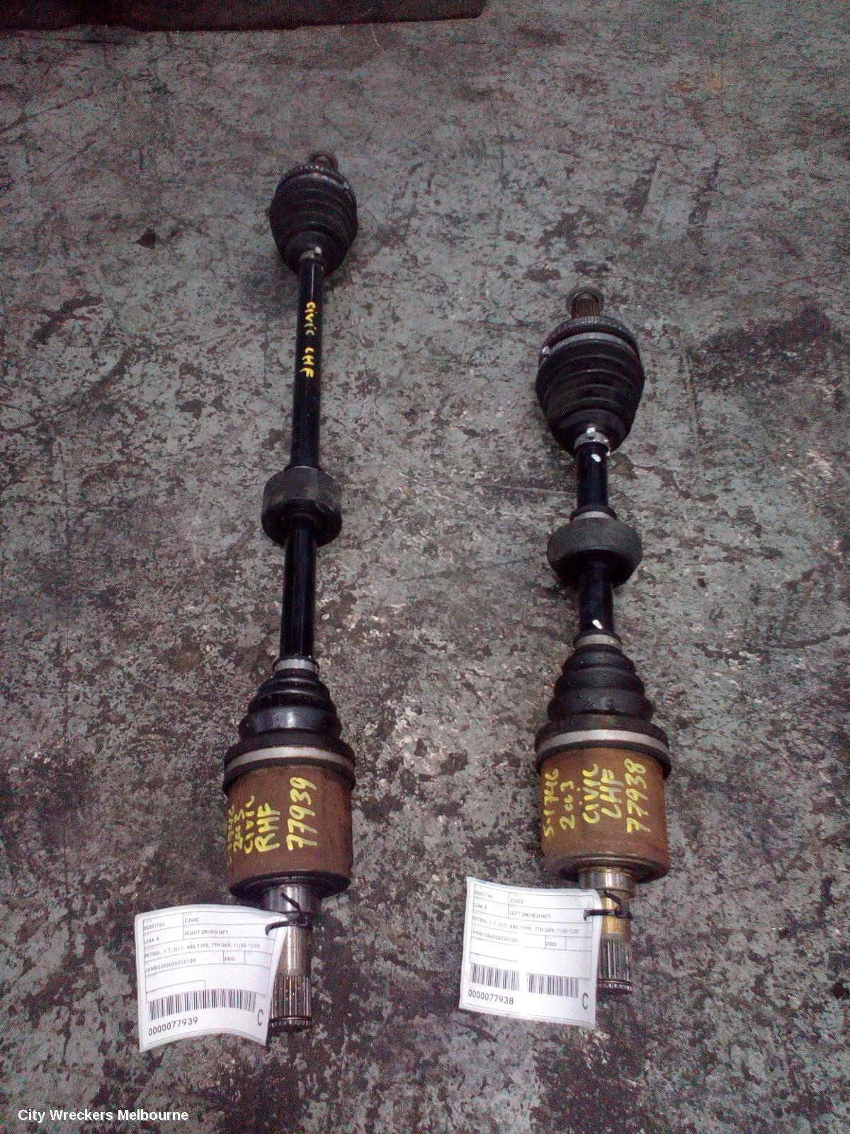 HONDA CIVIC RIGHT DRIVESHAFT, PETROL, 1.7, D17, ABS TYPE, 7TH GEN, 11/2000 - 12/2005 - Image 2