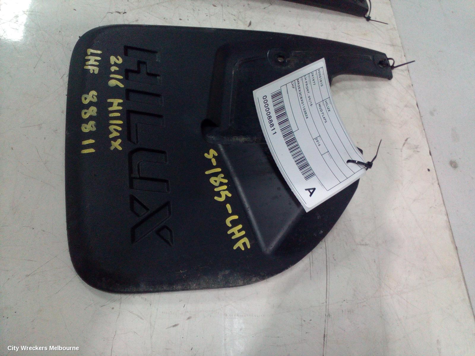 TOYOTA HILUX MUD FLAPS, LH FRONT, 09/2015 ONWARDS - Image 2