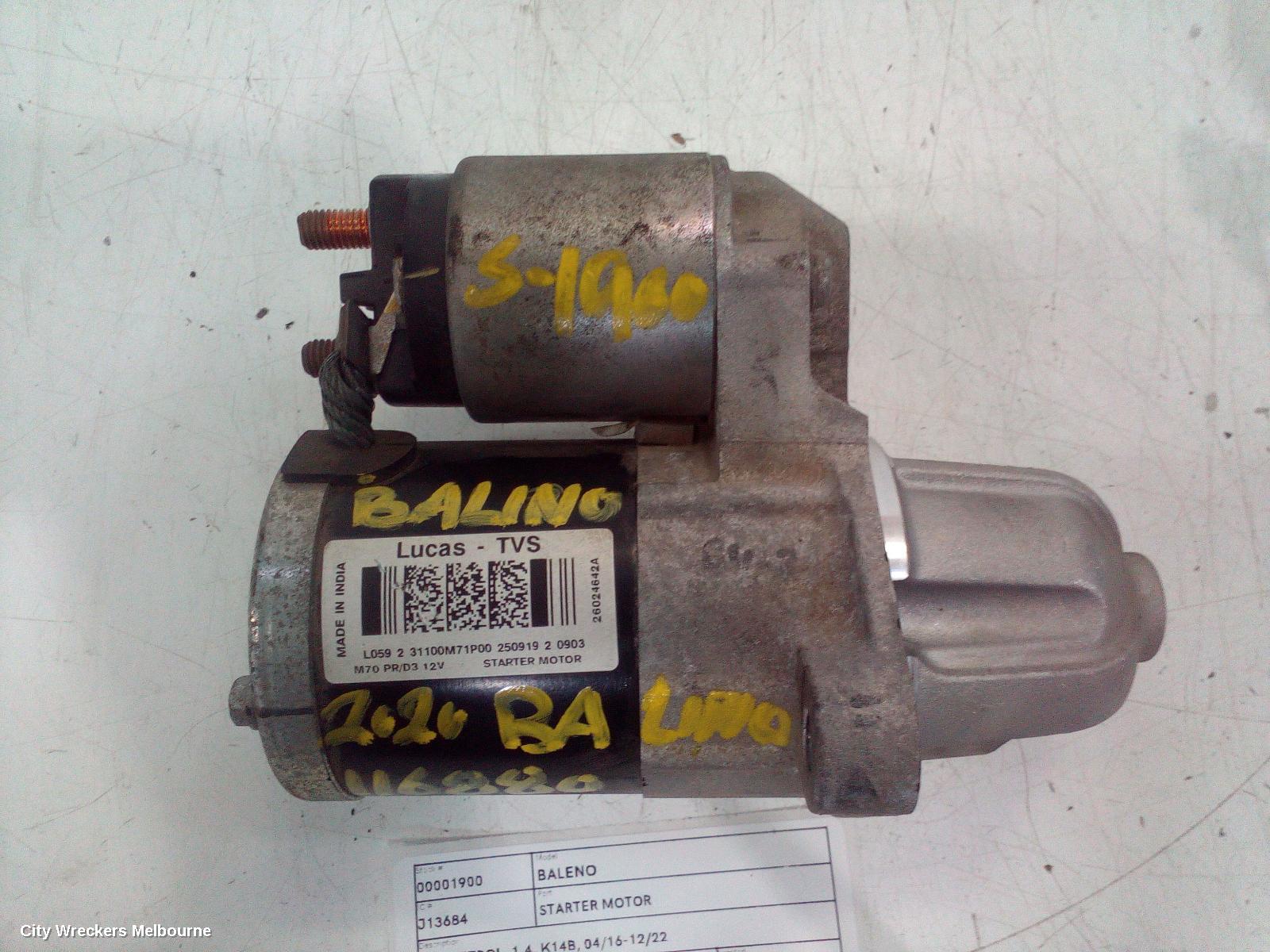 SUZUKI BALENO STARTER, EW, PETROL, 1.4, K14B, 04/2016 - 12/2022 - Image 2
