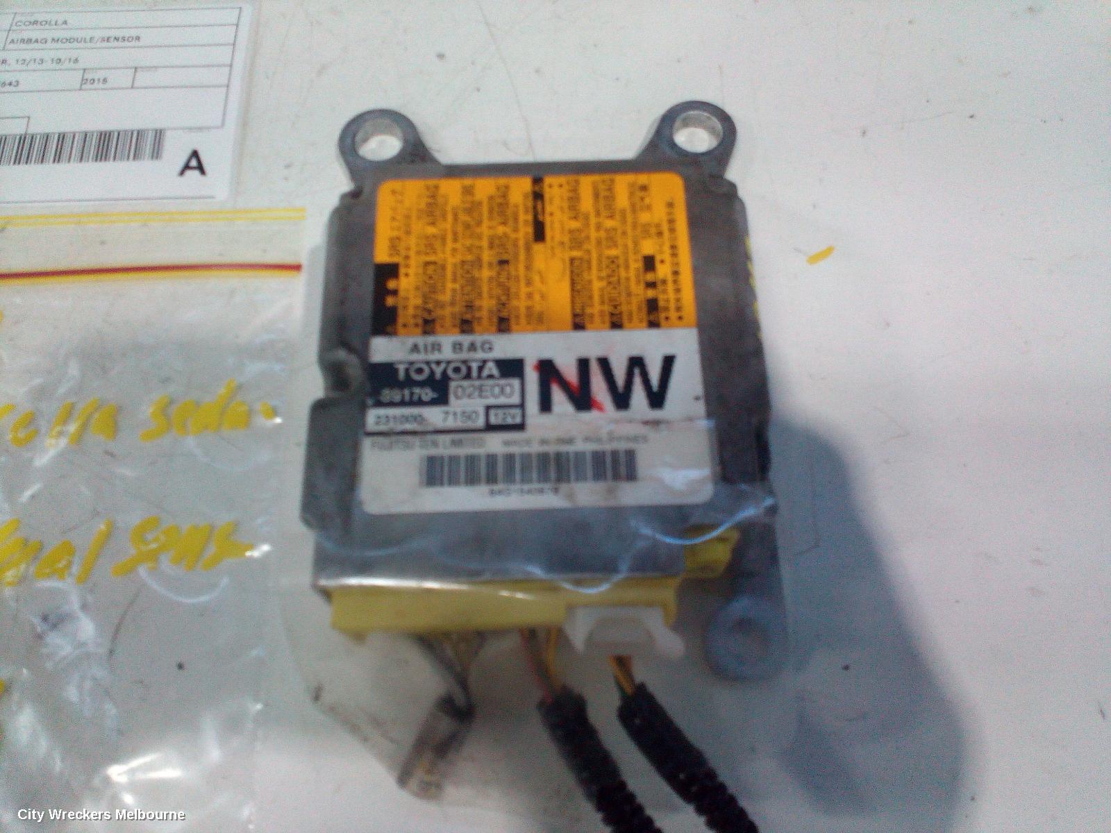 TOYOTA COROLLA AIRBAG MODULE/SENSOR, MODULE, ZRE172R, 12/2013 - 10/2016 - Image 2