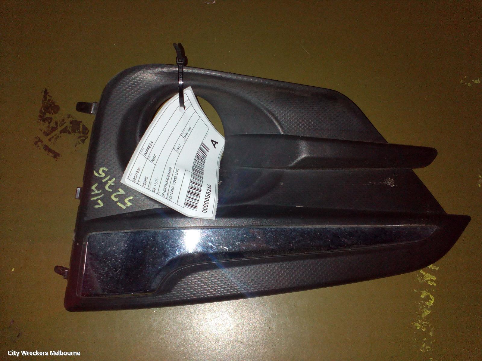 SUBARU IMPREZA, G5, 09/2016 - 09/2023, FOG LAMP COVER LEFT: 58266 - Image 1