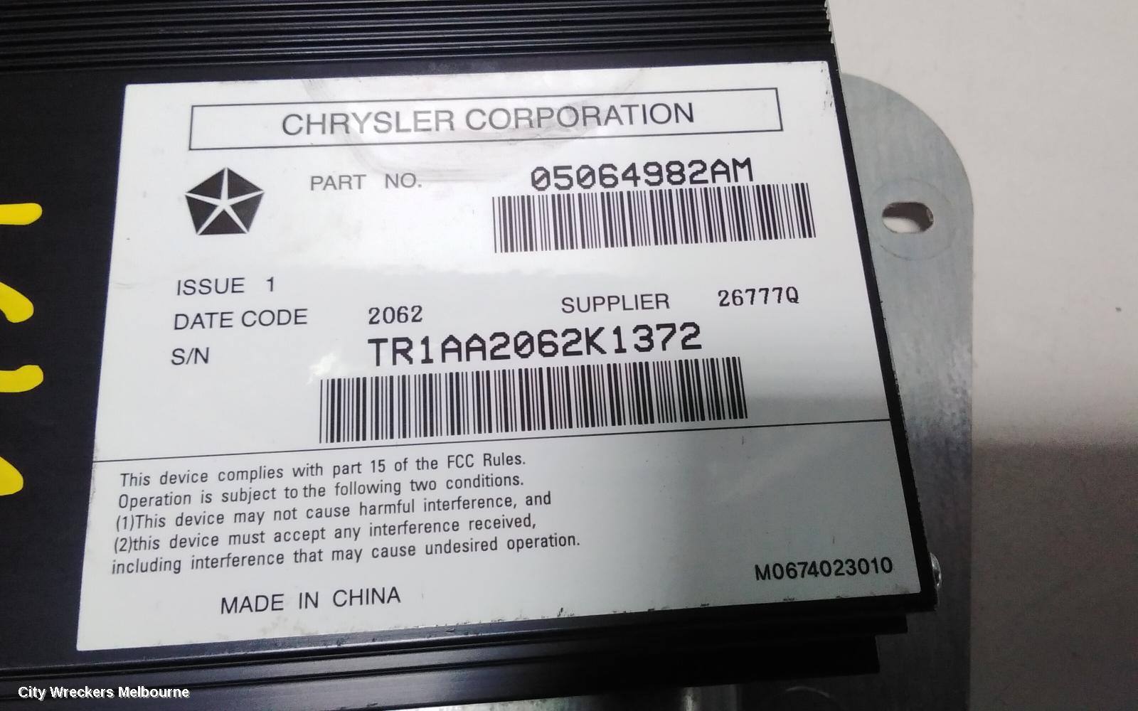 CHRYSLER 300C RADIO/CD/DVD/SAT/TV, AMPLIFIER, LX, 07/2012 ONWARDS - Image 2