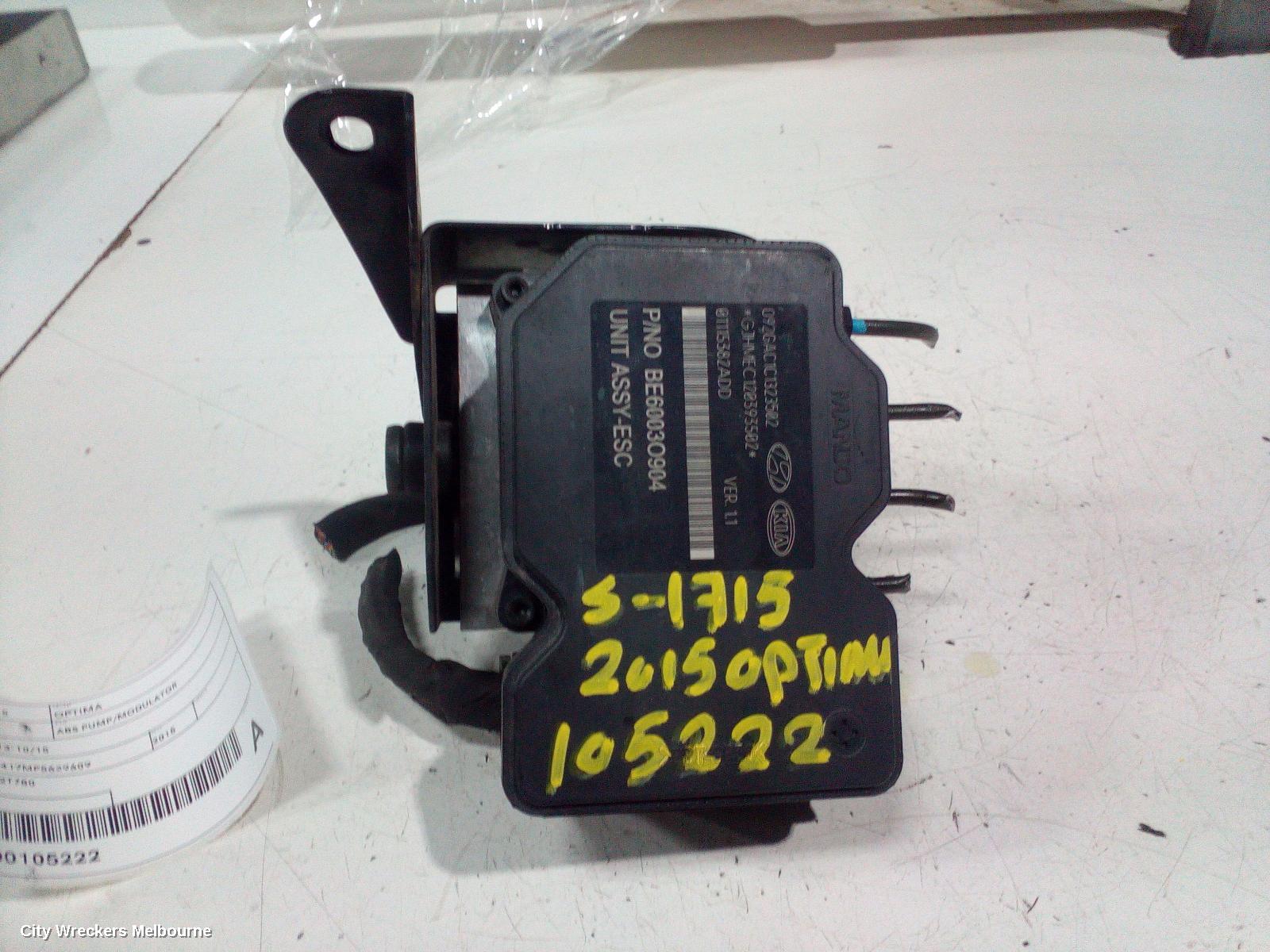 KIA OPTIMA ABS PUMP/MODULATOR, TF, 09/2013 - 10/2015 - Image 1