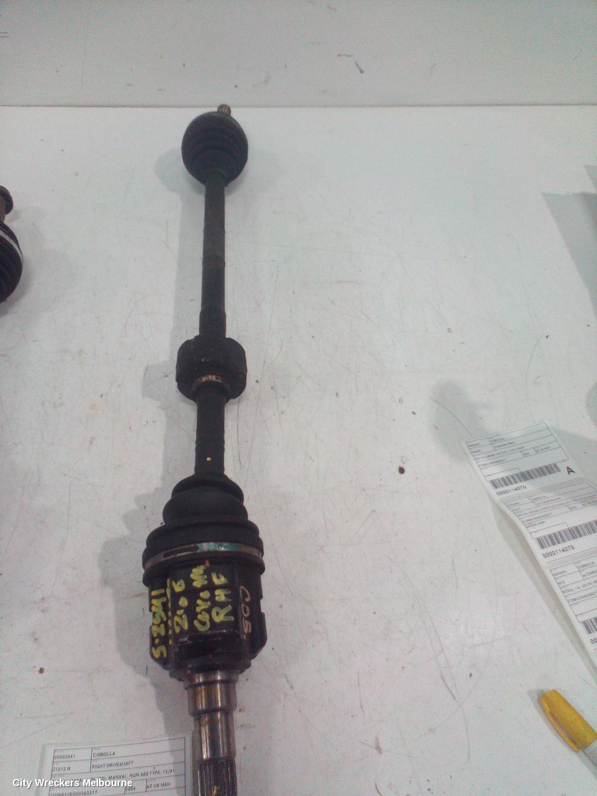 TOYOTA COROLLA RIGHT DRIVESHAFT, ZZE122 (JAPAN-VIN JTD), MANUAL, NON ABS TYPE, 12/2001 - 06/2007 - Image 1