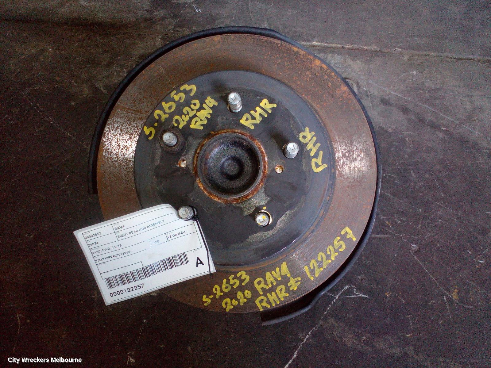 TOYOTA RAV4 RIGHT REAR HUB ASSEMBLY, XA50, FWD, 11/2018 ONWARDS - Image 1