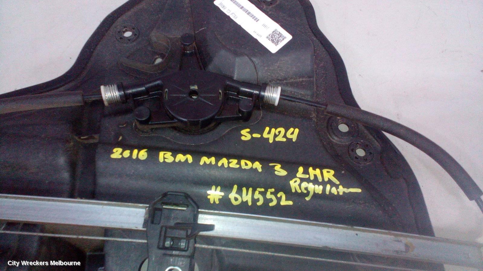 MAZDA 3 LEFT REAR WND REG/MOTOR, BM-BN, 06/2013 - 02/2019 - Image 3