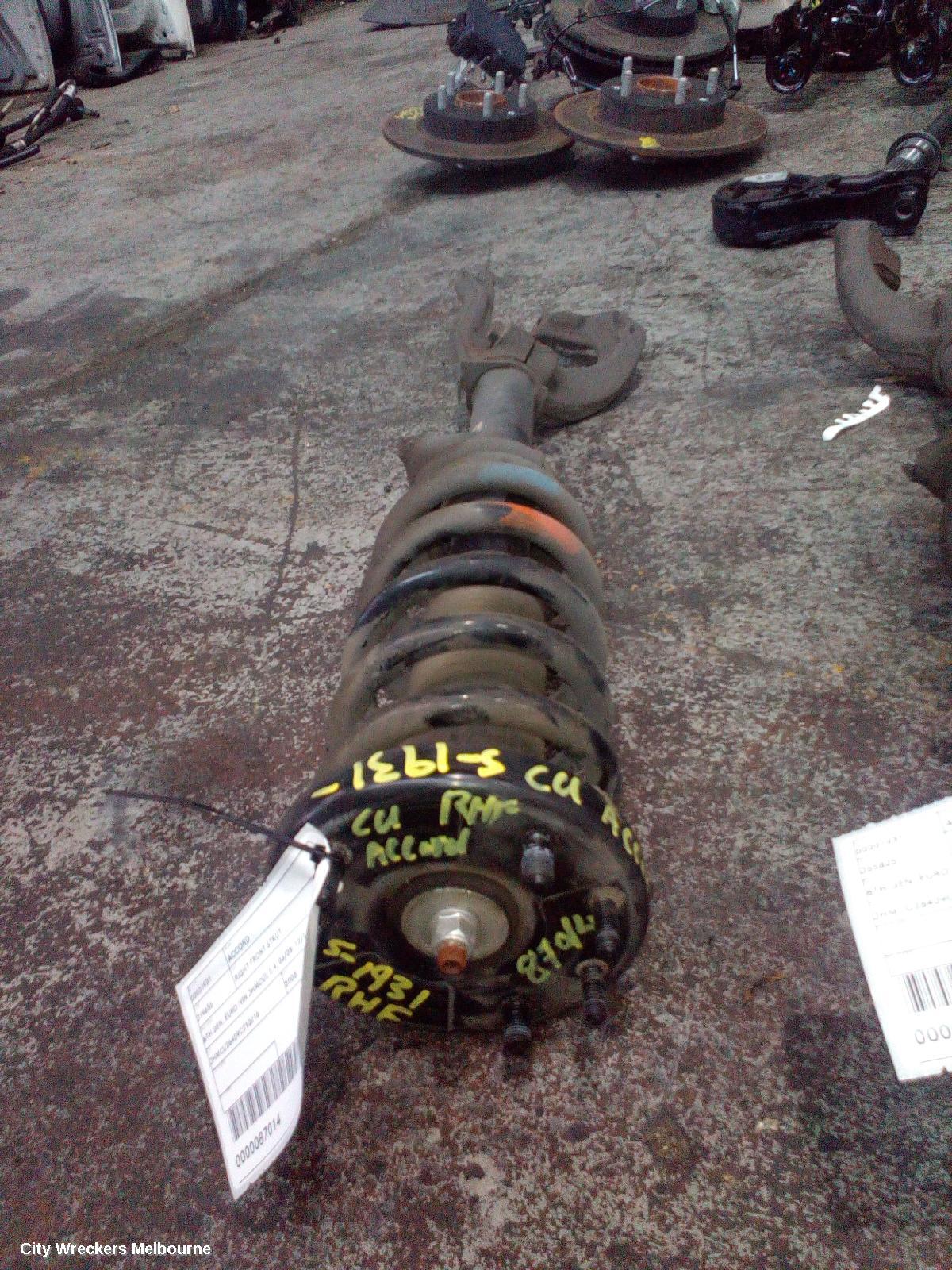 HONDA ACCORD RIGHT FRONT STRUT, 8TH GEN, EURO (VIN JHMCU), 2.4, 06/2008 - 12/2015 - Image 1