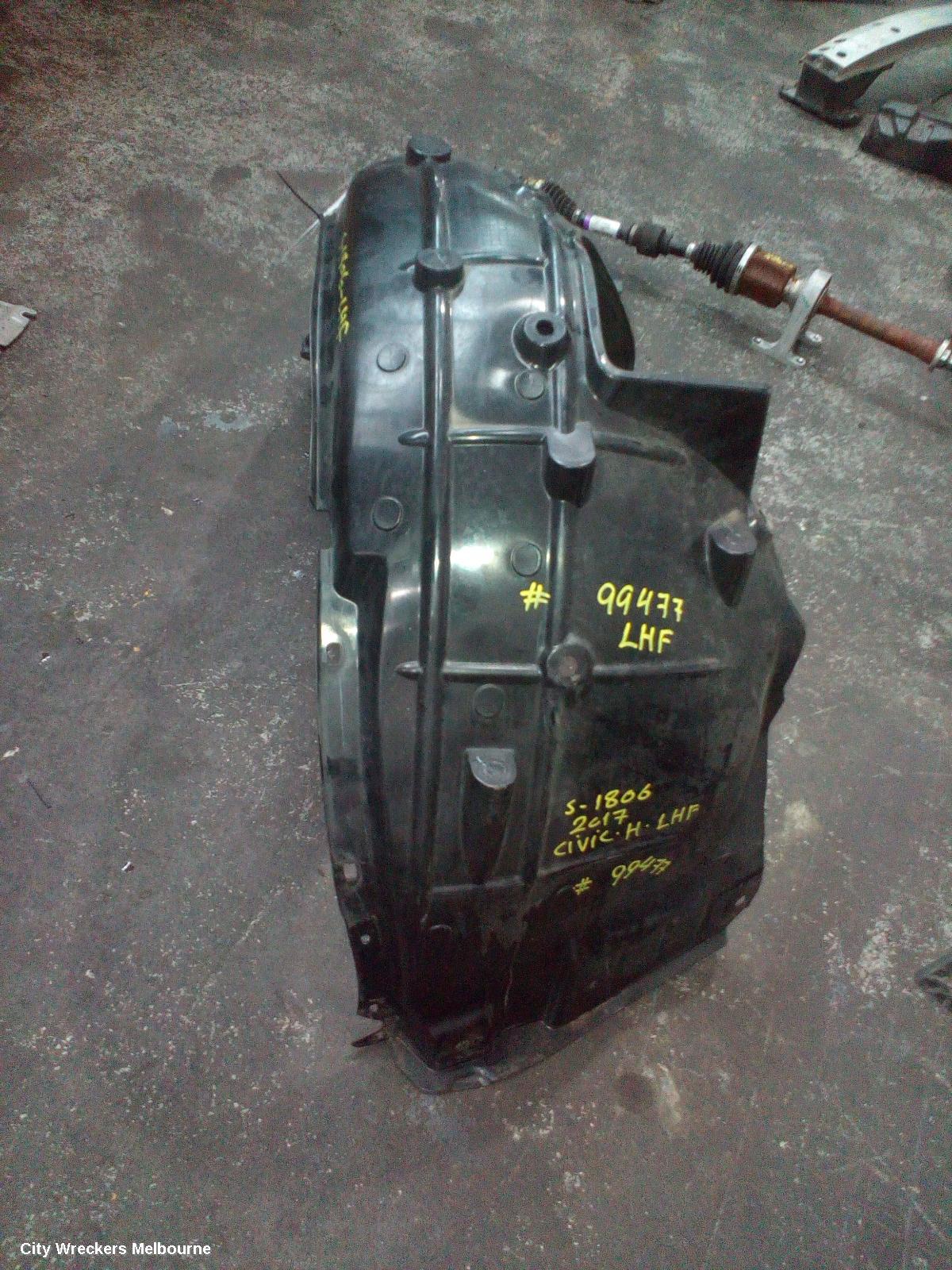 HONDA CIVIC LEFT GUARD LINER, 10TH GEN, HATCH, RS, 02/2017 - 08/2021 - Image 2