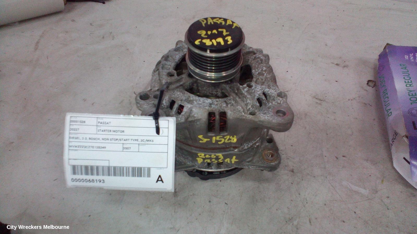 VOLKSWAGEN PASSAT STARTER, DIESEL, 2.0, BOSCH, NON STOP/START TYPE, 3C/MK6 B6/3CC, 03/2006 - 05/2011 - Image 2